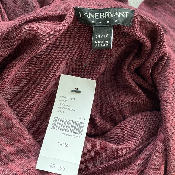 Lane Bryant dress flowy fit long sleeve turtle neck below knee size 14/16 NWT - Picture 7 of 9